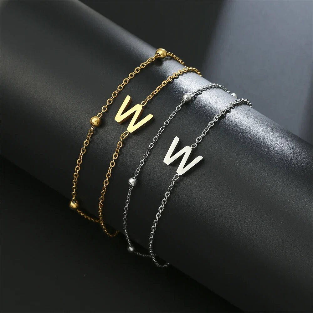Double initial letter bracelet
