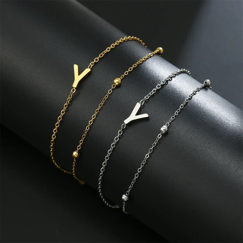 Double initial letter bracelet
