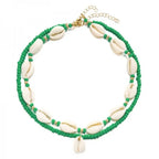 Collar doble de concha cauri