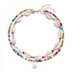 Collar doble de concha cauri