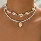 Collar doble de concha cauri