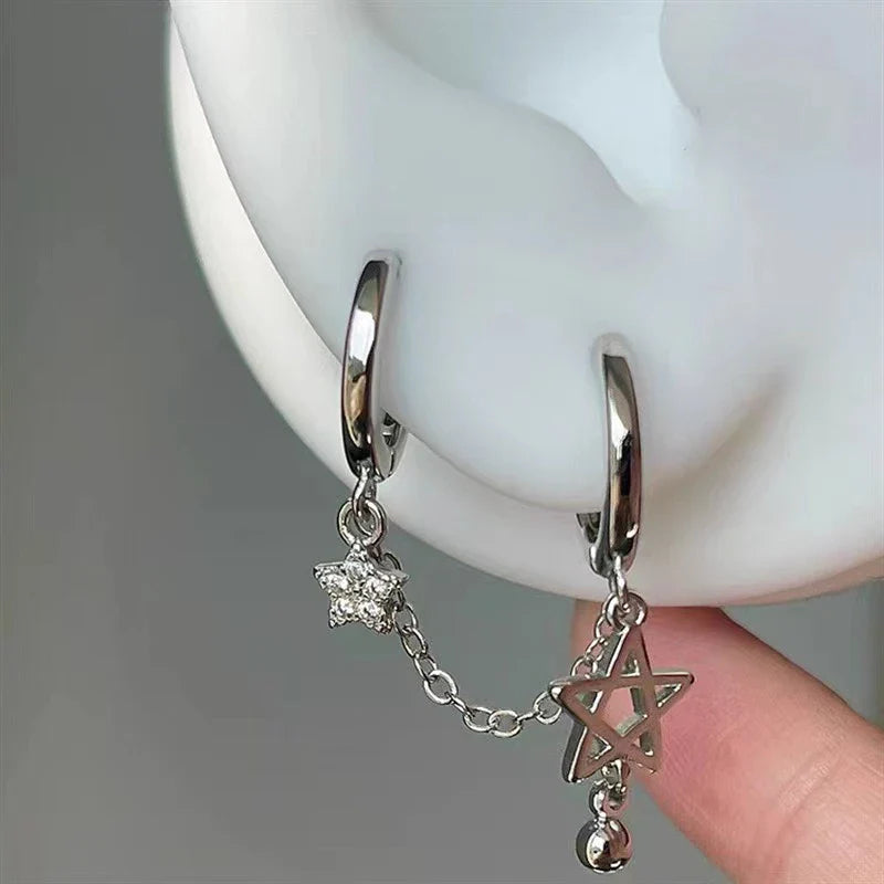 Double Star of David Hoop Earrings