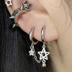 Double Star of David Hoop Earrings