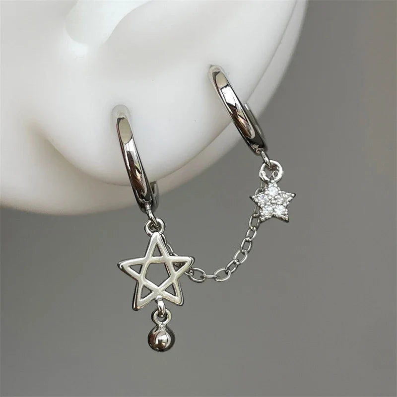 Double Star of David Hoop Earrings