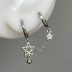Double Star of David Hoop Earrings