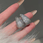Elegantes Pendientes de Clavo Gota de Agua plata