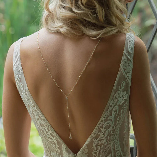 Back Chain Set Ornament Necklace Back Woman Silver