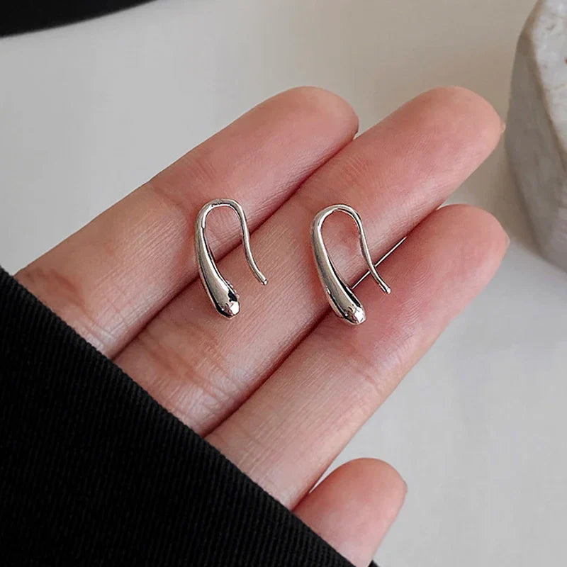 Pendientes Colgantes Finos Gota de Agua plata