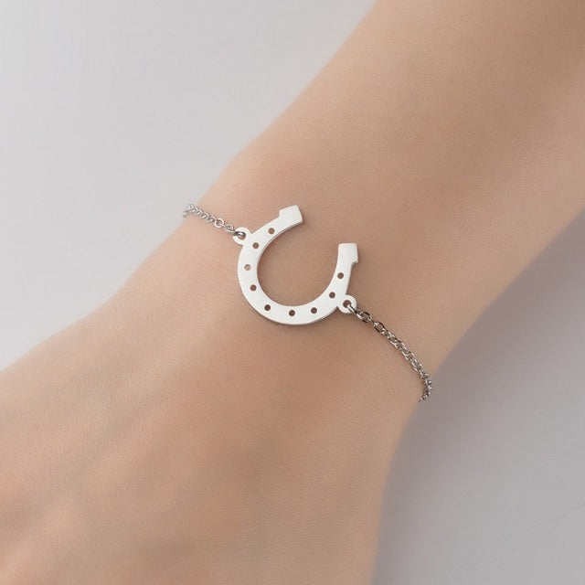 Horseshoe Lucky Charm Bracelet Silver