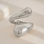 Large Water Drop Curb Chain Bracelet Silver
