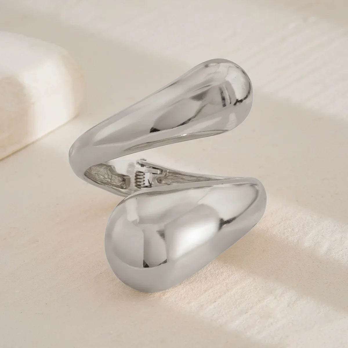 Grand Bracelet Gourmette Goutte d'Eau argent