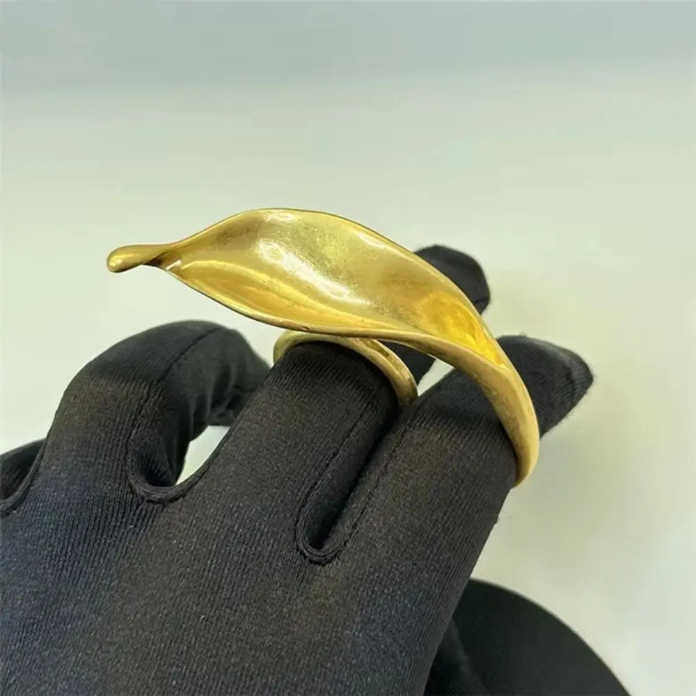 Bague Feuille de Lys or