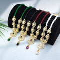 Collar largo con colgante dorado tradicional árabe 