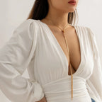 Collar largo de escote con nudo para mujer