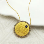 Collier long pour femme avec pendentif amulette Ayatul Kursi arabe islam musulman