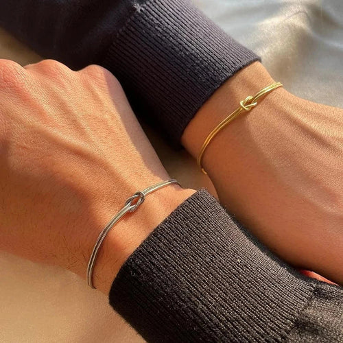 Set of 2 Romantic Knot Bracelets for Couple, Friends, or Duo