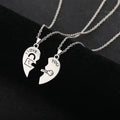 Juego de 2 Collares con Colgantes de Medio Corazón "I Love You" para Pareja de Enamorados