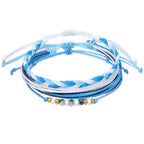 Lot de 3 Bracelets Brésiliens Colorés Imperméables bleu 