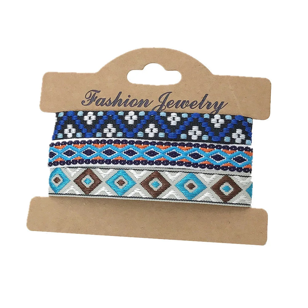 Set of 3 handmade ethnic-style Brazilian bracelets