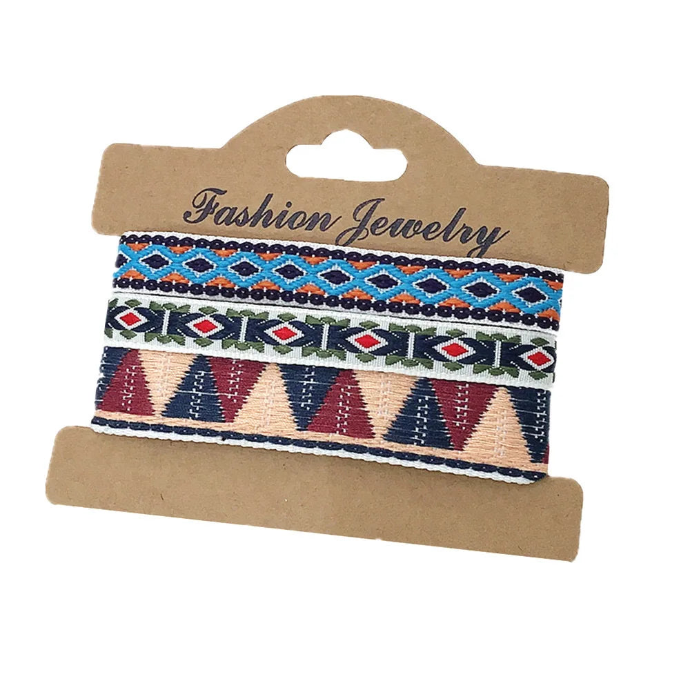 Set of 3 handmade ethnic-style Brazilian bracelets
