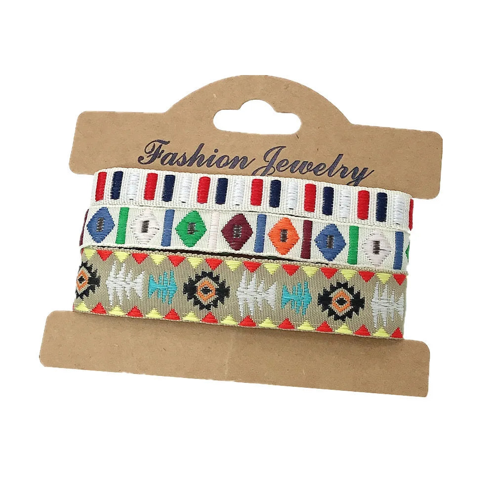 Set of 3 handmade ethnic-style Brazilian bracelets