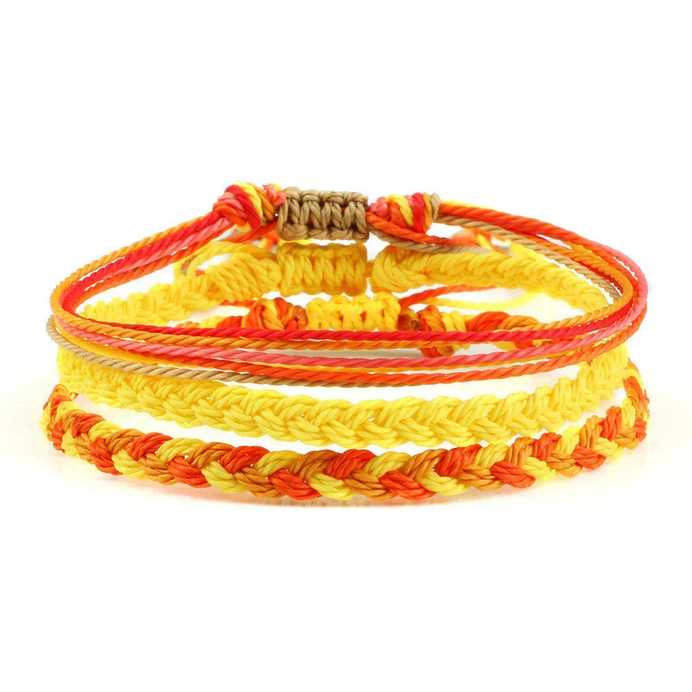 Lot de 3 bracelets brésiliens tressés multicolores
