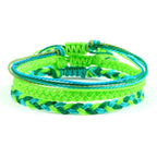Lot de 3 Bracelets Brésiliens Tressés Imperméables vert 