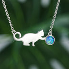 Colgante de Gato de Plata