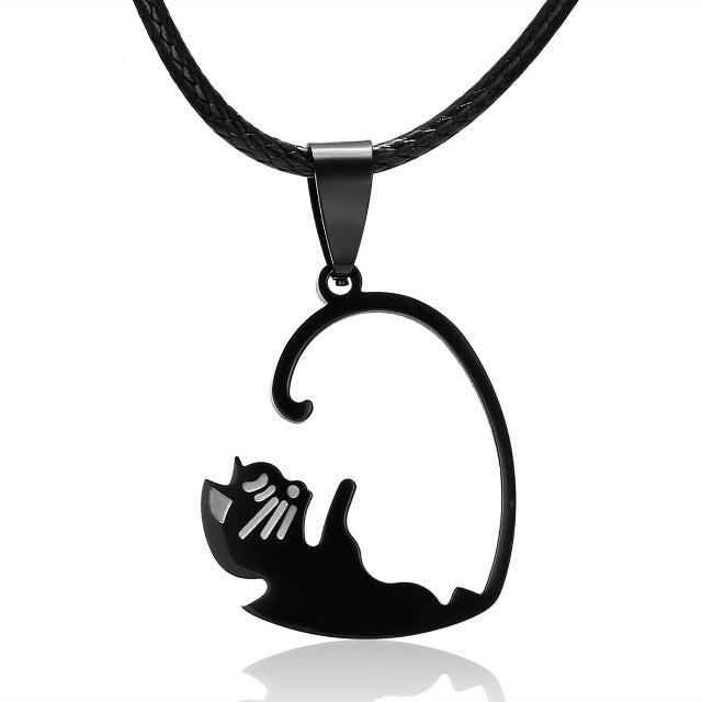 Colgante de Gato para Pareja plata