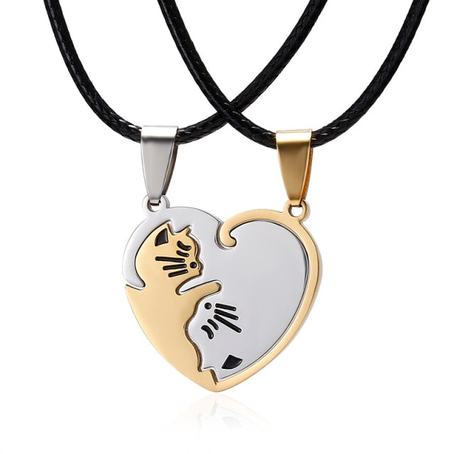 Colgante de Gato para Pareja oro