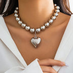 Women's Heart Pendant Silver Necklace