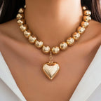 Women's Heart Pendant Gold Necklace