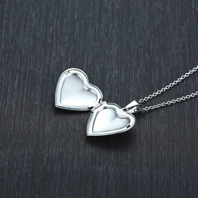Silver Photo Locket Heart Pendant