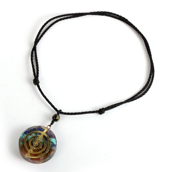 Pendentif Pierre Orgonite & Collier Homme femme Protection Méditation