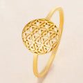 Anillo Pequeño Flor de la Vida para Mujer oro