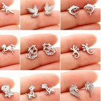 Petites boucles d'oreilles puces motif requin