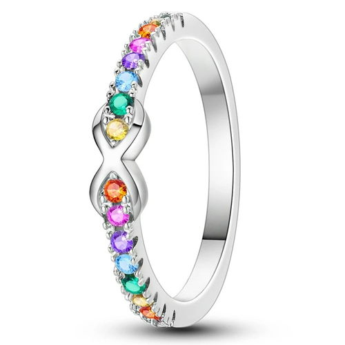 Bague arc-en-ciel symbole infini